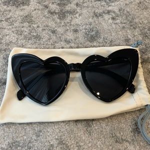 Heart shaped black sunglasses